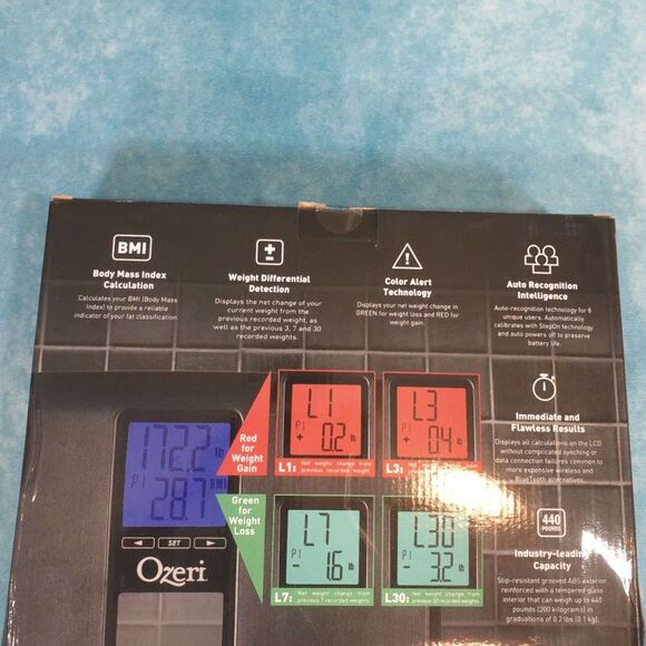 Ozeri WeightMaster II Bath Scale with BMI and Weight Change Detection - Picture 8 of 9